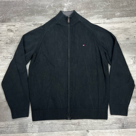 Tommy Hilfiger Black Full Zip Sweater L - Picture 1 of 3